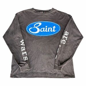 RARE Saint Michael Tribal Wars Long Sleeve T-Shirt Faded Adult Size XL Designer